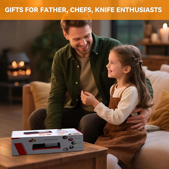 Electric Knife Sharpener, Professional Kitchen 4-Stage Knife Sharpening Kit, 3 Stage 100% Diamond Abrasive, Resin Polishing, 20° Precision Angle for Straight, Serrated Ceramic Knives
