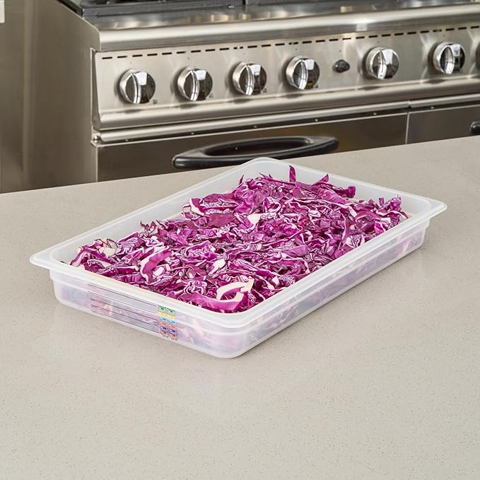 Restaurantware Food Pans Pack of 10 Plastic Rectangle Food Containers Full Size with Traceability Label, Storage Containers Dishwashable Hot Cold Friendly for Restaurants Buffet Commercial Use