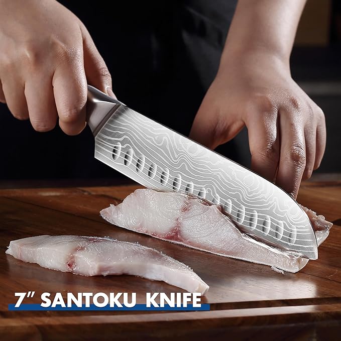 YOTSUBA 5PCS Kitchen Knives Set,Kitchen Knife Set,German High Carbon Stainless Steel Ultra Chef Knife Sets with Ergonomic Handle for Chopping Vegetable and Cooking