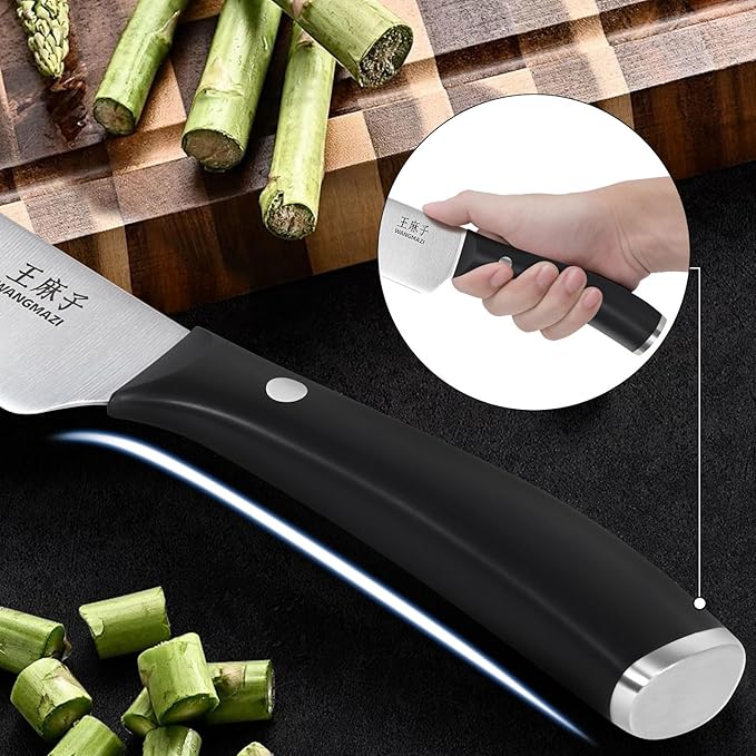 Premium Chef Knife Set,High Carbon Stainless Steel Ergonomic Rivet Handle,Sharp Knife Set for Kitchen,Hundreds of Years of Masterful Craftsmanship(Black,15PCS)