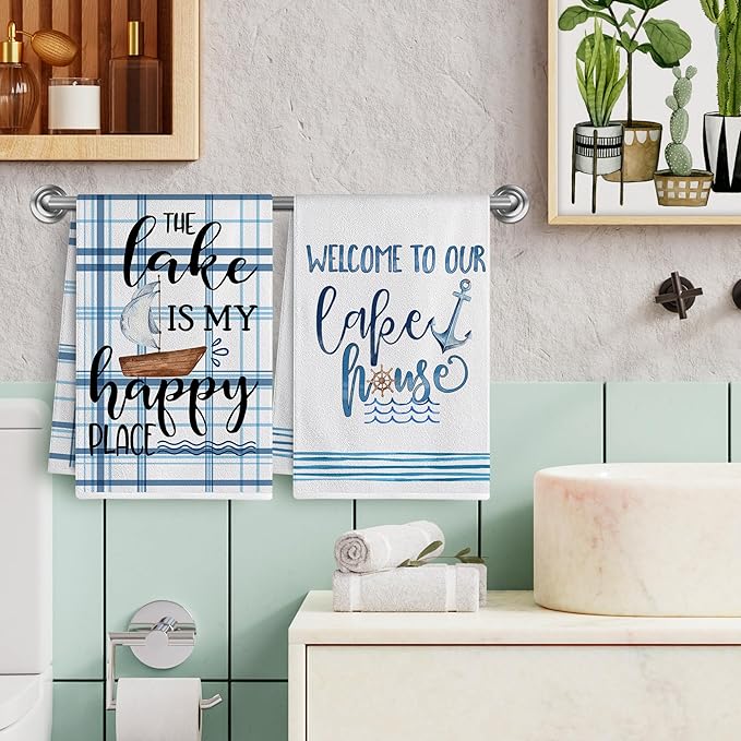pinata Lake House Decor for The Home, Lake Life Decor, Lake House Gifts, Life is Better at The Lake, Decorative Kitchen Towels, Hand Towels, Tea Towels, Housewarming Gift for New Home