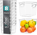 Sorbus Small Clear Plastic Storage Bins for Shelves, Clothes, with Handle - Clear Storage Bins, Drawer, Shelf, Closet, Pantry, Fridge, Freezer Organizer Bins, Closet Organizers and Storage (8 pack)