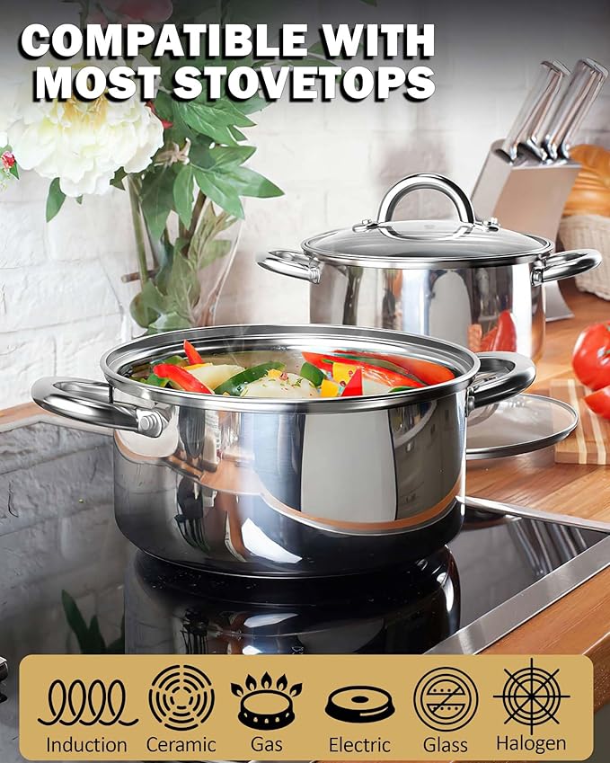 Cook N Home 8 Quart Stainless Steel Stockpot with Lid