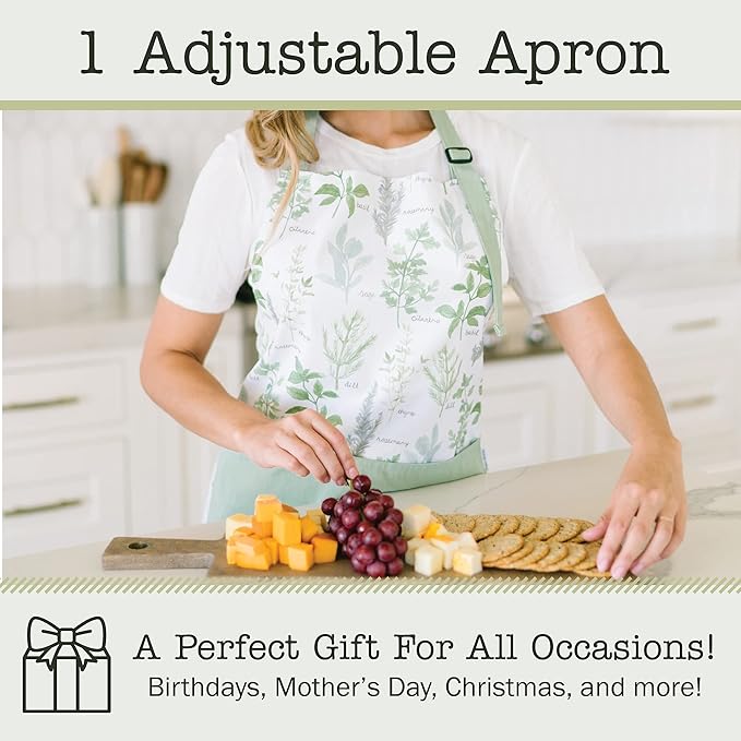 Adjustable Designer Kitchen Apron for Adults | Cotton Cooking Apron with Pockets and Adjustable Neck Buckle