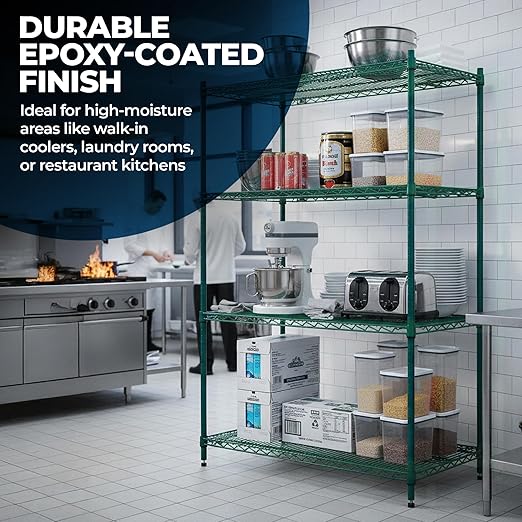 NSF Approved Heavy Duty Epoxy Wire Shelf for Kitchens, Utility Rooms, Storage, Offices & Home