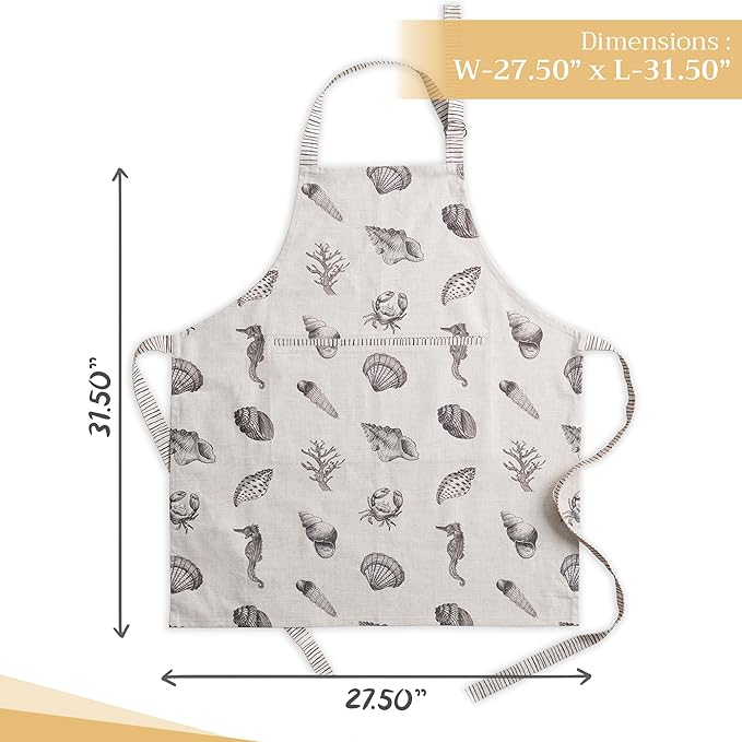 Maison d' Hermine 100% Cotton Apron for women with Pocket Kitchen Chef Apron for Men Cooking Gardening Server Waitress