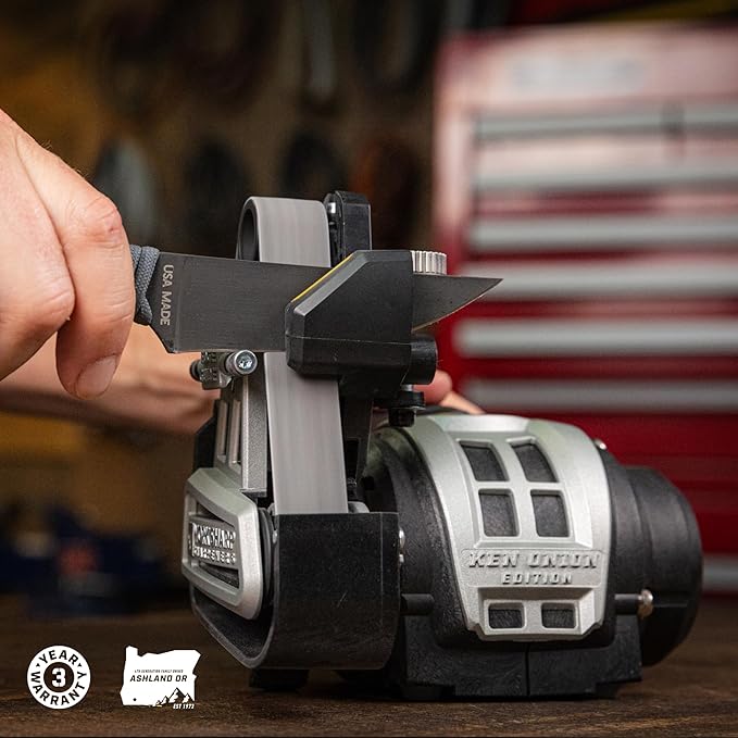 Work Sharp Ken Onion Knife and Tool Sharpener with replacement belts, 7 Speed Motor Control with LED Display
