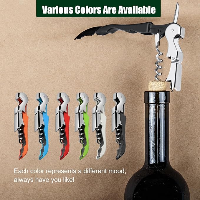 12 Pieces wine key wine opener Stainless wine bottle opener Fold Serrated Foil Cutter wine keys for bartenders for Family, Company Party,Bars,Restaurants(6 Color)