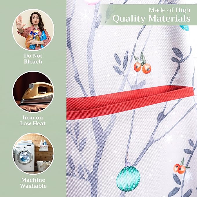 Maison d' Hermine 100% Cotton Apron for women with Pocket Kitchen Chef Apron for Men Cooking Gardening Server Waitress