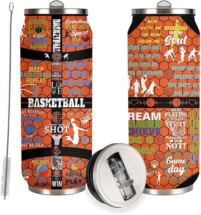 Basketball Tumbler Gifts for Women, Men - Basket Ball Gift for Woman - Christmas, Birthday Gift for Basket Ball Lovers-Basketballs Gifts for Women Girls Friends Sisters Players 17 Oz