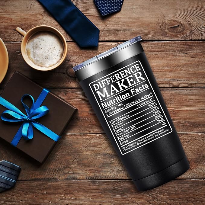Difference Maker Gifts - Christmas Thank You Gift for Men Women - Teacher Appreciation Gifts - Inspirational Gift for Coworker, Boss, Assistant, Employee - 20oz Tumbler