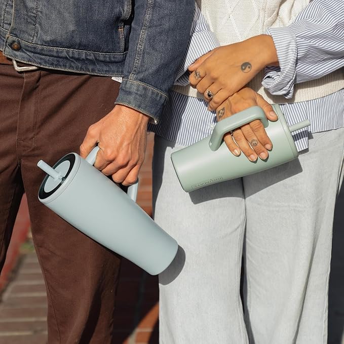BrüMate Era 40 oz Tumbler with Handle and Straw | 100% Leakproof Insulated Water Bottle Tumbler with Lid and Straw | Made of Stainless Steel | Cup Holder Friendly | 40oz (Navy Polka Dots)
