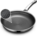 Non Stick Frying Pans 12 inch, Hybrid Frying Skillets Nonstick,non stick Stainless Steel Pans, Dishwasher and Oven-Safe Chef Pan, Induction Compatible Cooking Pan, PFOA Free Cookware