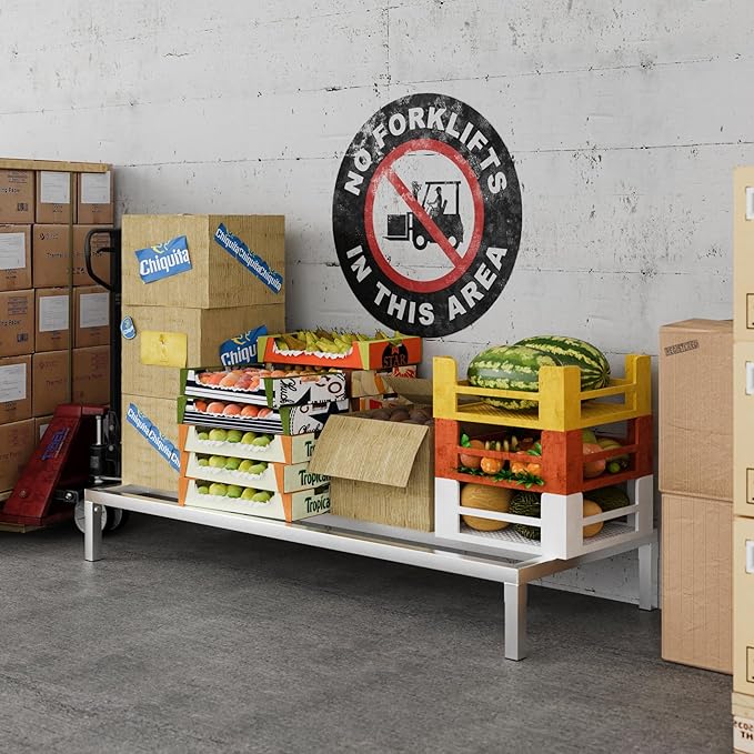 60" Long x 24" Wide | Height: 8" Off The Floor Aluminum Dunnage Rack | Storage in Restaurant, Kitchens and Garages and More!
