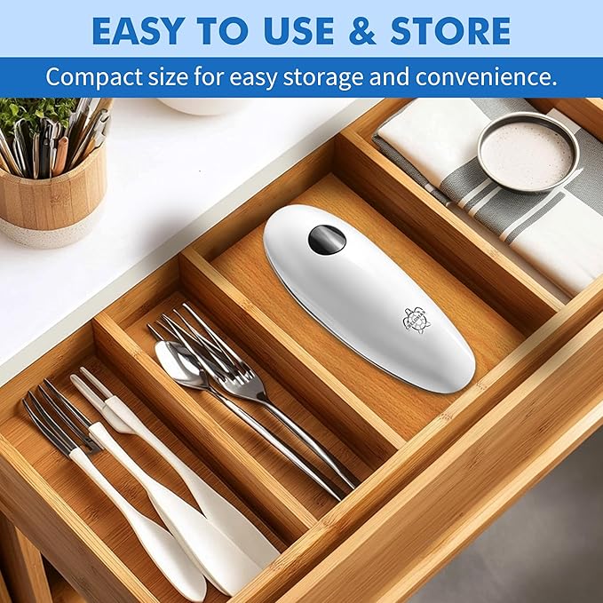 Electric Can Opener for Seniors,Automatic One-Touch Operation, Battery Operated Can Opener Hands Free, with Smooth Edge Cutting, Kitchen Gadget