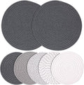 Billbotk 11.8" and 7" Hot Mats for Pots and Pans, 7 Woven Trivets for Hot Dishes, Pot Holders for Kitchen, Tabletop Accessories for Counter Heat Resistant