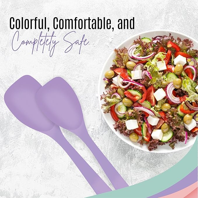 NEXTOP Silicone Spatula Set of 4 – Multipurpose Seamless Silicone Spoon Spatula for Mixing and Cooking – Heat Resistant Flexible Kitchen Utensils for Blending, Stirring, and Baking - Purple