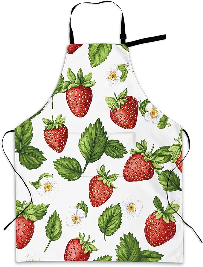 Kitchen Apron with Pocket,Waterproof Adjustable Neck and Long Ties, Cooking Baking Gardening Painting Apron for Women