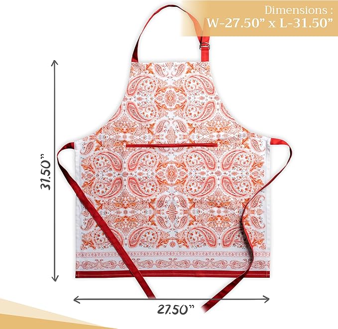 Maison d' Hermine 100% Cotton Apron for women with Pocket Kitchen Chef Apron for Men Cooking Gardening Server Waitress