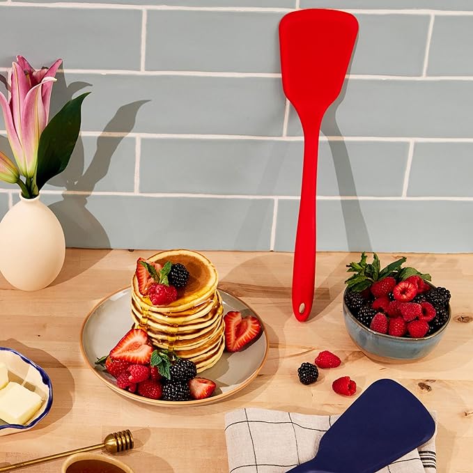 GIR: Get It Right Silicone Kitchen Spatula Turner - Non-Toxic Cooking Utensils for Nonstick Cookware, Cooking and Baking, Ultimate - 13IN - Red