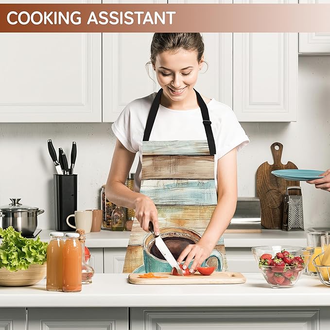 Adjustable Kitchen Apron with Pockets for Women and Men,Soft Chef Apron for Cooking, BBQ, and Grill