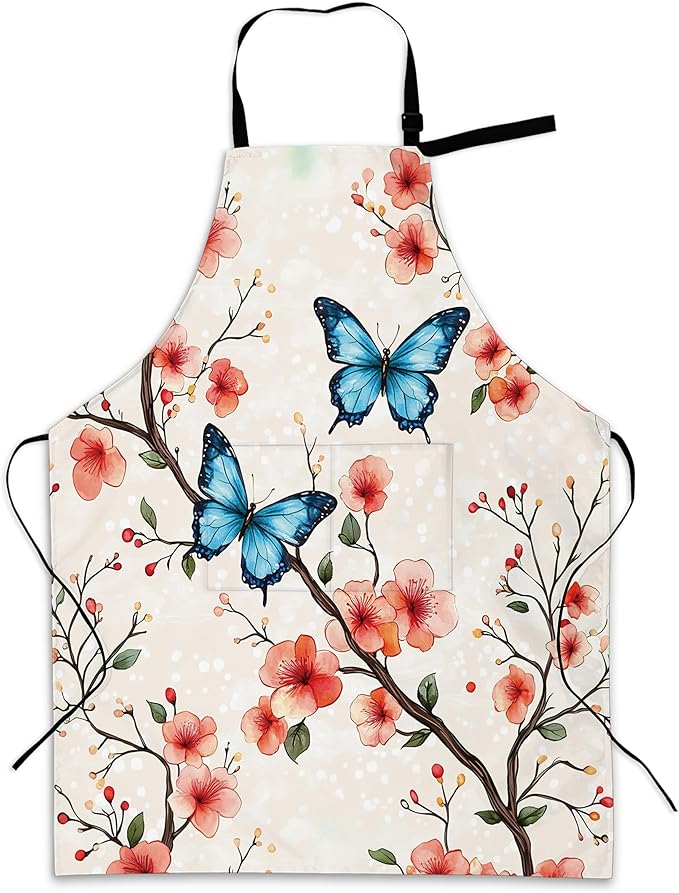 Adjustable Kitchen Apron with Pockets for Women and Men,Soft Chef Apron for Cooking, BBQ, and Grill