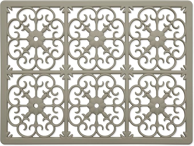 GASARÉ, Extra Large, Thick, Silicone Trivet for Hot Dishes, Pots, and Pans, Heat Resistant Mat for Countertop, Hot Pad for Kitchen, Easy to Clean, 16 x 12 x 3/8 Inches, Taupe