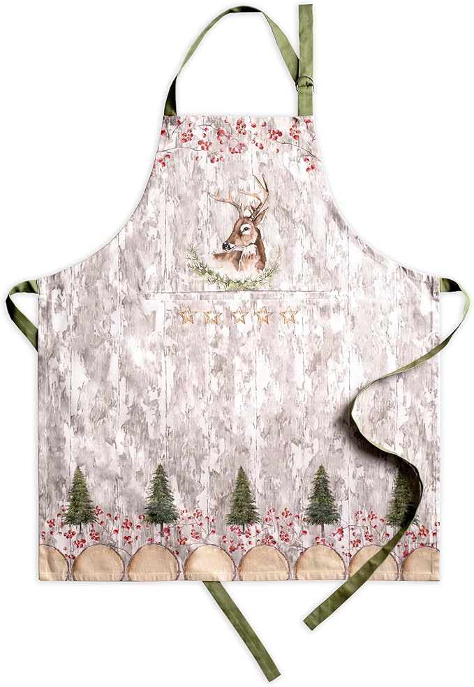 Maison d' Hermine 100% Cotton Apron for women with Pocket Kitchen Chef Apron for Men Cooking Gardening Server Waitress