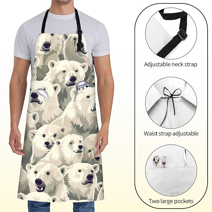 Fun Space Adventure Apron for Women with Rocket and Planet,28x33in
