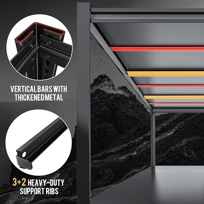 72.2" H Garage Shelving 3000LBS Metal Shelving Unit Adjustable Garage Storage Shelves 5 Tier Heavy Duty Storage Rack for Pantry, Warehouse, Industries, 59.8" W x 72.2" H x 24.2" D