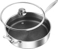 Frying Pans Nonstick wih Lid, Non Stick Tri-Ply Stainless Steel Saute Pan, 8 Quarts Large Sauté Pan, 13.5 Inch Induction Cooking Pan, Dishwasher and Oven Safe, PFOA Free
