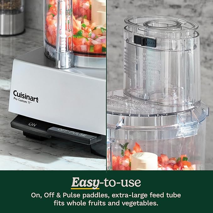 Cuisinart Food Processor, Pro Custom 11 Cup, Brushed Chrome, DLC-8SBCYP1