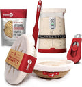 KneadAce Complete Sourdough Bread Baking Kit - 34oz Starter Jar, Cotton Rope Proofing Baskets, Magnetic Bread Lame, and Fast-Activation Sourdough Starter Culture for Perfect Artisan Loaves