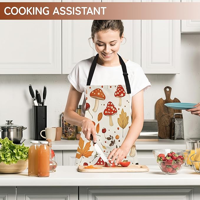 Adjustable Kitchen Apron with Pockets for Women and Men,Soft Chef Apron for Cooking, BBQ, and Grill