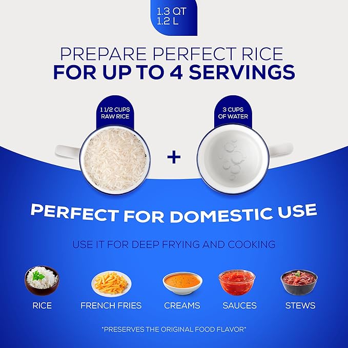 Universal (Extra Small) Caldero 4 Cups - 1.3 QT / 1.2 L, Stainless Aluminum Pot, Even Heat Distribution and Fast Cooking Dutch Oven Pot, Ergonomic Handles, Ideal for Rice, French Fries, and More