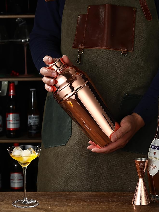 Large Stainless-Steel Cocktail Shaker, 60 oz (Copper Plated)