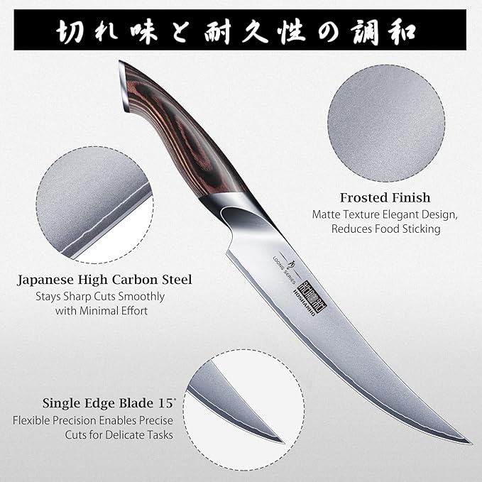 HOSHANHO Boning Knife 6 Inch, High Carbon Stainless Steel Fillet Knife for Fish, Professional Japanese Sharp Kitchen Filleting Knives for Meat Cutting