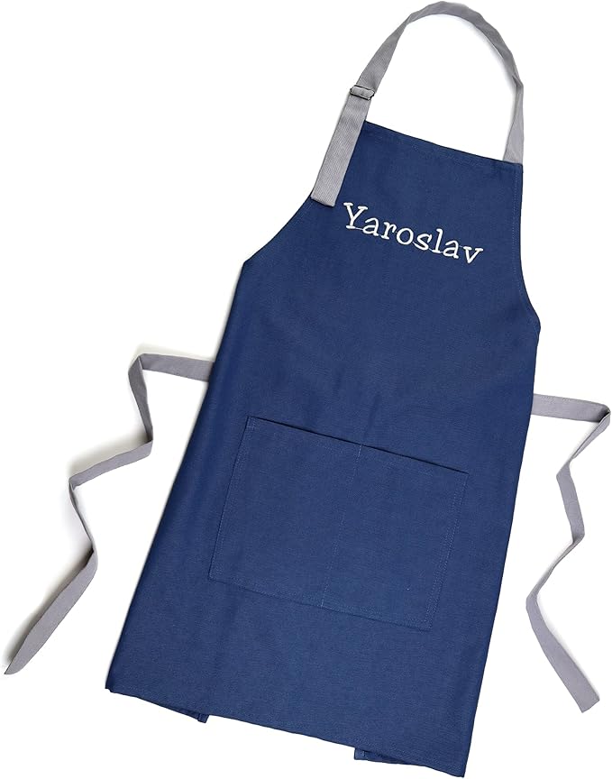 Kids Apron - Embroidered Personalized Cooking Custom Apron with Name, Adjustable, Cotton, with Pockets, for cooking