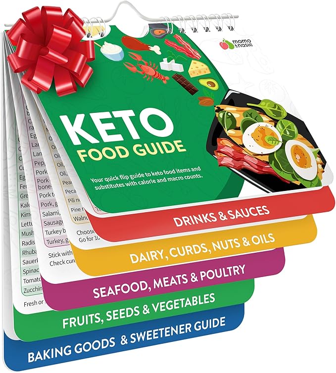 Keto Cheat Sheets Magnets Booklet - Keto Gifts for Women - Keto Diet Beginners Guide - Keto Food Book Magnetic Chart - Weight Loss Low Carb Ketogenic Diet Keto Cookbook Meal Plan - Keto Chow Mojo
