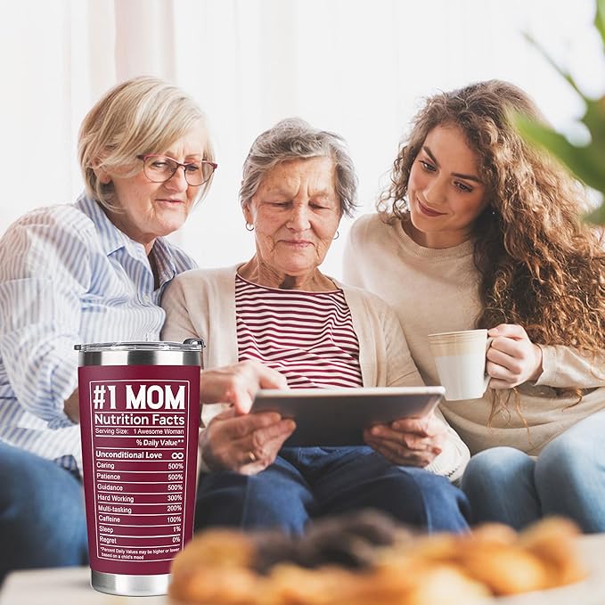 Gifts for Mom from Daughter, Son - Mothers Day Gifts for Mom, Wife, Women - Moms Birthday Gift Ideas, Cool Birthday gifts for Moms, Mothers - Best mom Tumbler, 20 Oz Stainless Steel moms Coffee Cup