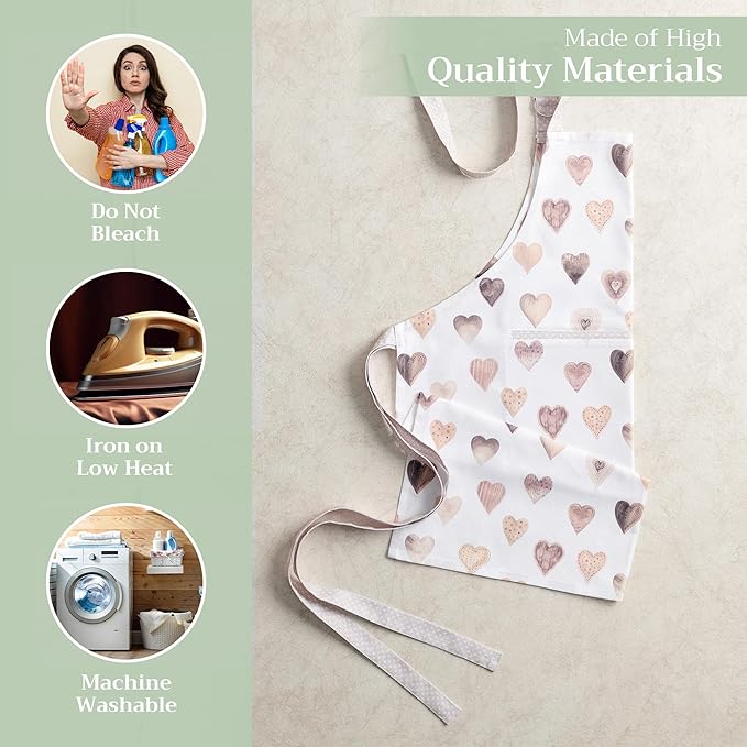 Maison d' Hermine 100% Cotton Apron for women with Pocket Kitchen Chef Apron for Men Cooking Gardening Server Waitress