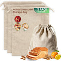 Simple&Opulence 3-Pack 19” x 23” Linen Cotton Drawstring Bags Reusable Grocery Sacks, DIY Craft Sachet Sacks Storage Cloth Bags for Party Wedding Home Bulk Produce Bags, Washable, Natual Linen