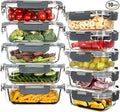 UMEIED Glass Meal Prep Containers - 10 Pack Glass Food Storage Containers with Lids for Lunch, On-the-Go, Leftovers, Pantry Organization - Microwave, Oven, Freezer, and Dishwasher Safe