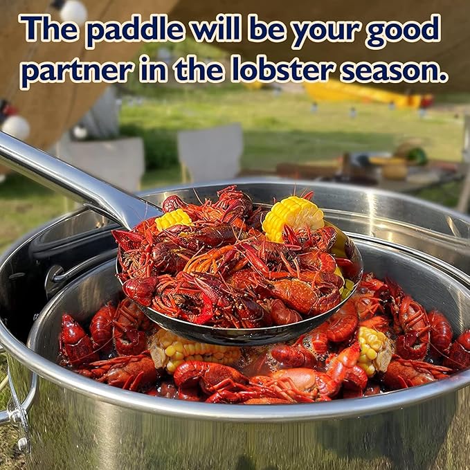 ARC 64QT Stainless Steel Seafood Boil Pot with Basket and 36" Large Spoon, Threads Removable Handle, Crawfish, Crab, Lobster, Shrimp Boil Stock Pot with Strainer, Turkey Fryer Pot, Brewing Beer, 16Gal