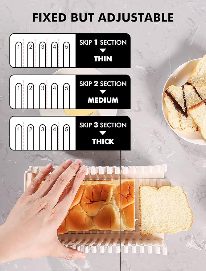 Bread Slicer for Homemade Bread Loaf Bagels, Bread Slicing Guide Easy to Clean Flodable and Campact Bread Cutter without BPA