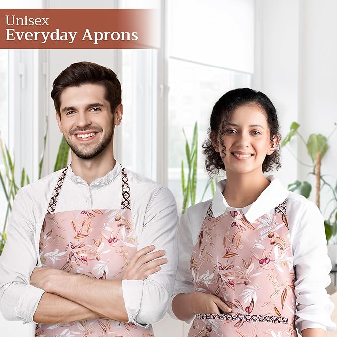 Maison d' Hermine 100% Cotton Apron for women with Pocket Kitchen Chef Apron for Men Cooking Gardening Server Waitress