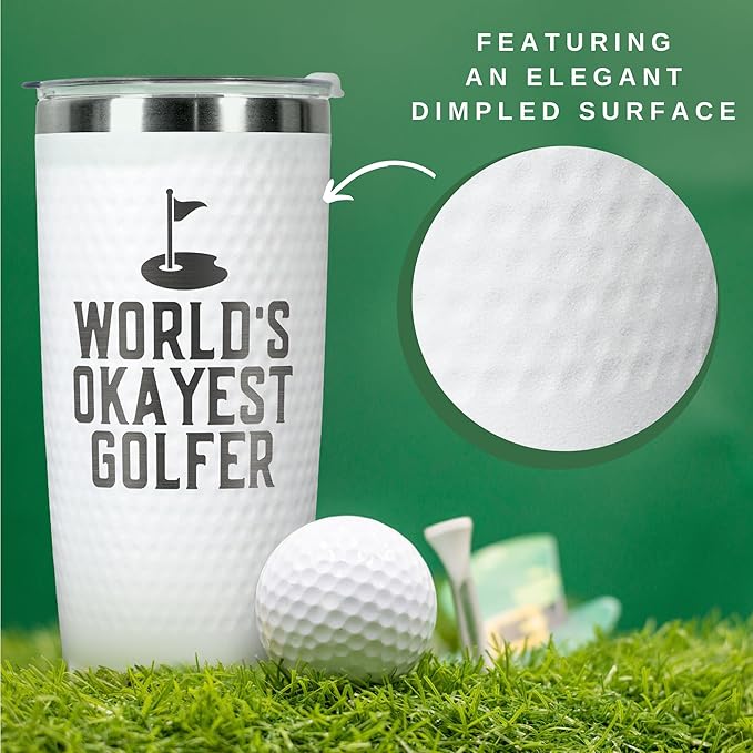 Golf Gifts for Men, Grandpa, Uncle, Golfer, Boss, Dad, Husband, Him, Boyfriend - Grandpa Uncle Gifts - Birthday, Christmas Gift for Golfers Men - 20 Oz Worlds Golfer Tumbler for Mens