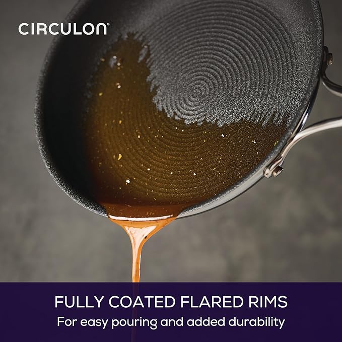 Circulon C1 Series Clad Stainless Steel with ScratchDefense Technology Cookware Nonstick Induction Frying Pans/Skillets, Metal Utensil Safe, 8.5 Inch and 10 Inch, Polished Stainless Steel