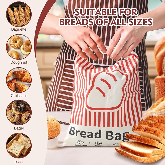 Beeswax Bread Bag - Used For Homemade Sourdough Bread. Reusable And Easy To Clean, 2 Packs Of 17x13 Inches, Cotton Storage Bread Bag, Can Be Frozen And Kept Fresh For Several Days