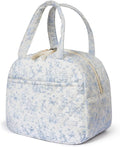 Quilted Lunch Box for Women,Lunch Box for Teen Girls,Cute Blue Rabbit Lunch Bags for Work, School,Office,Picnic,Travel (blue floral rabbit)